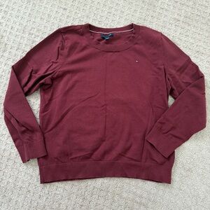 Tommy Hilfiger Women’s Dark Red Crewneck Sweater